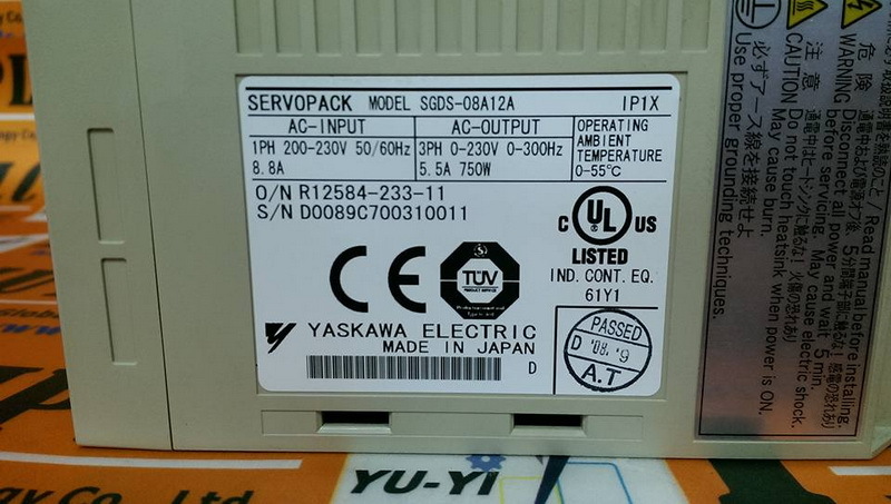 YASKAWA SERVOPACK SGDS-08A12A - PLC DCS SERVO Control MOTOR YASKAWA SERVOPACK SGDS-08A12A - PLC DCS SERVO Control MOTOR
